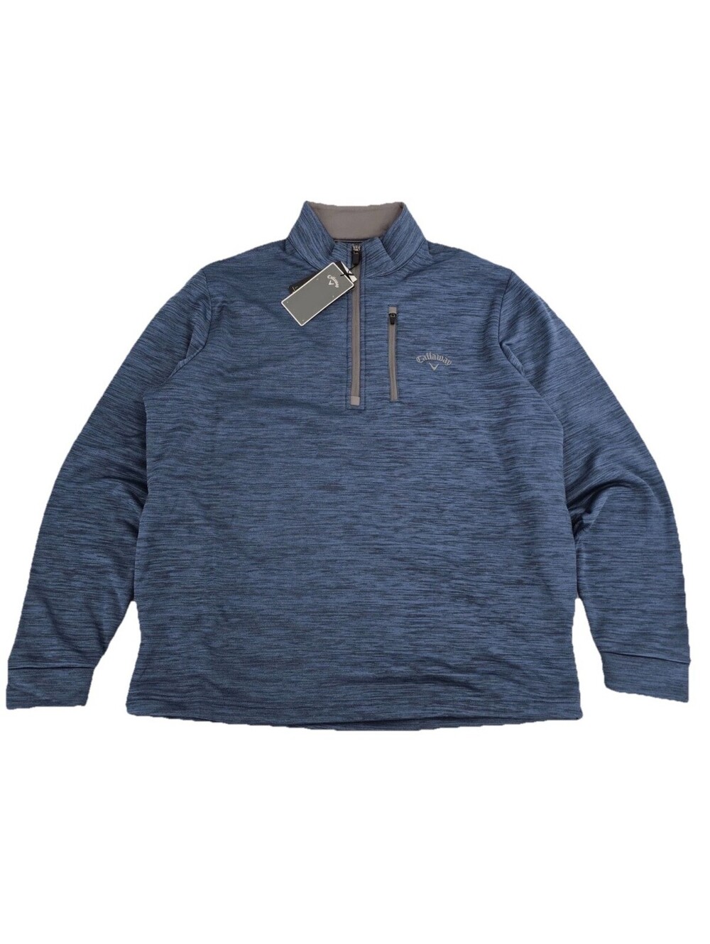 Callaway Golf Pullover 1/4 Zip Men XL Peacoat Heather UPF Long Sleeve New w/Tags